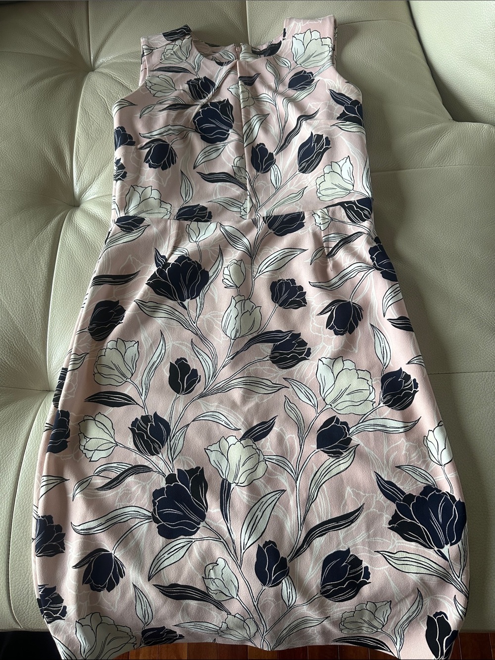 Banana Republic Pink Floral Midi Sheath Dress